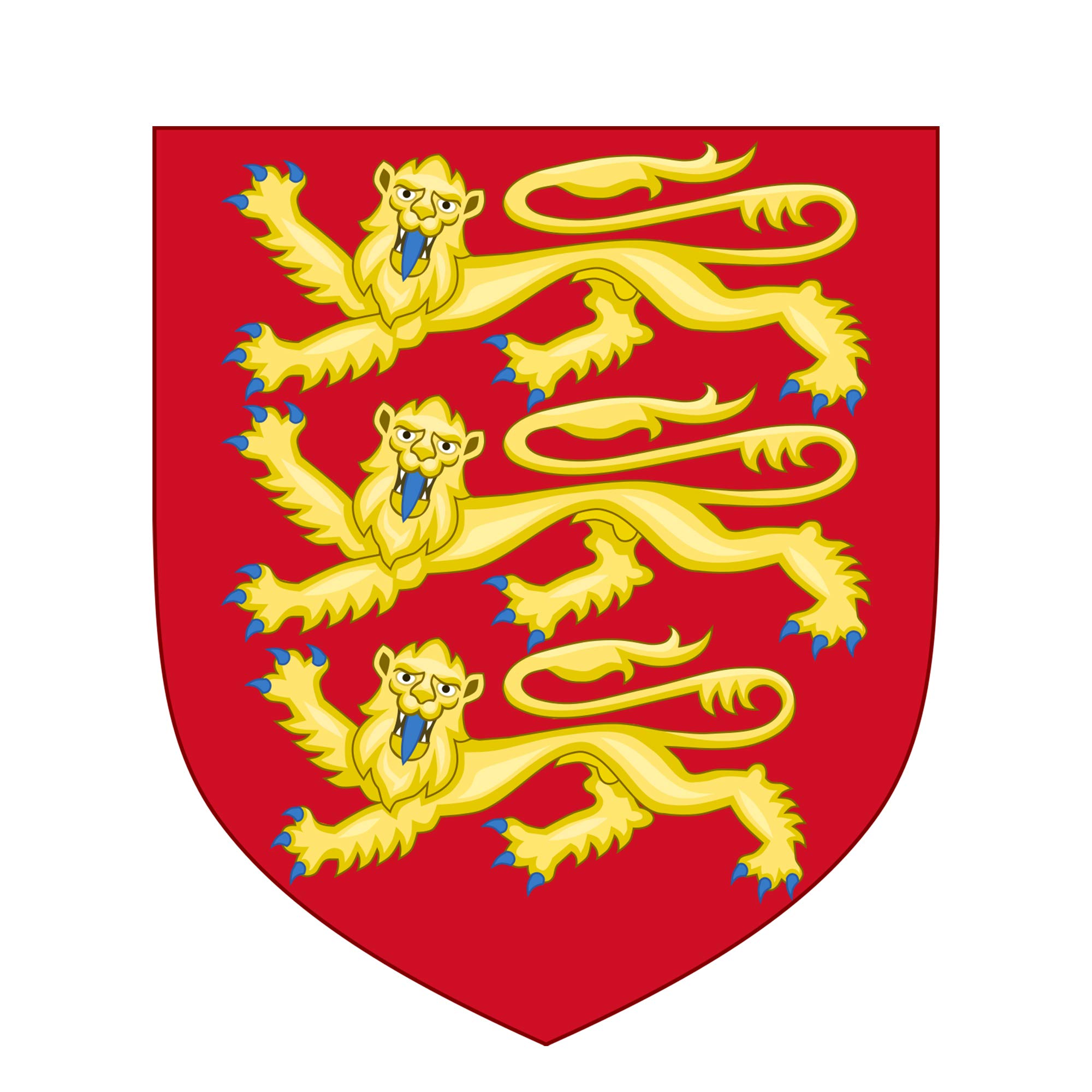 Royal Arms of England Medieval Coat of Arms Decorative Car Truck Window Sticker Decal Vinyl Die-Cut Heraldry Armorial History Family Crest