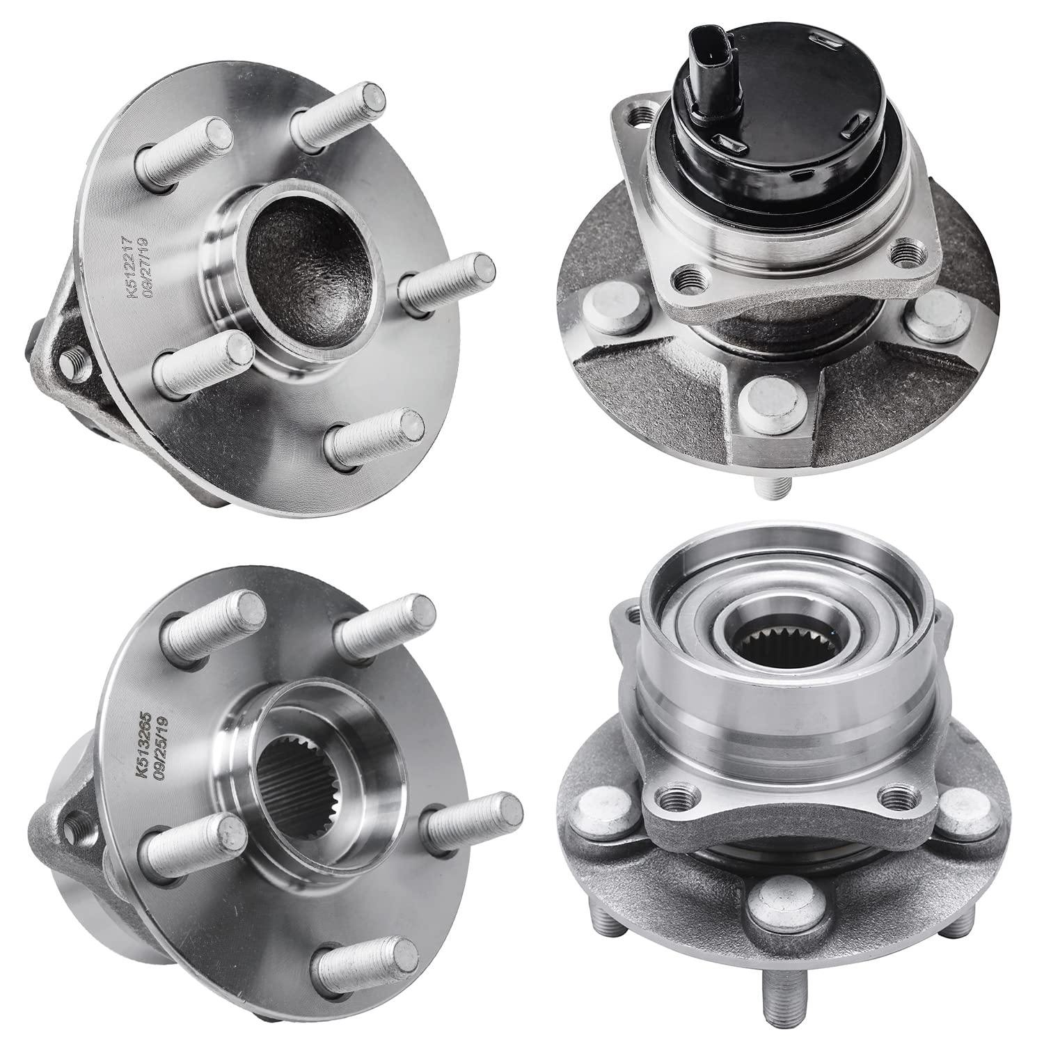 Detroit Axle - 4pc Wheel Bearing Hubs Assembly for 2004-2009 Toyota Prius