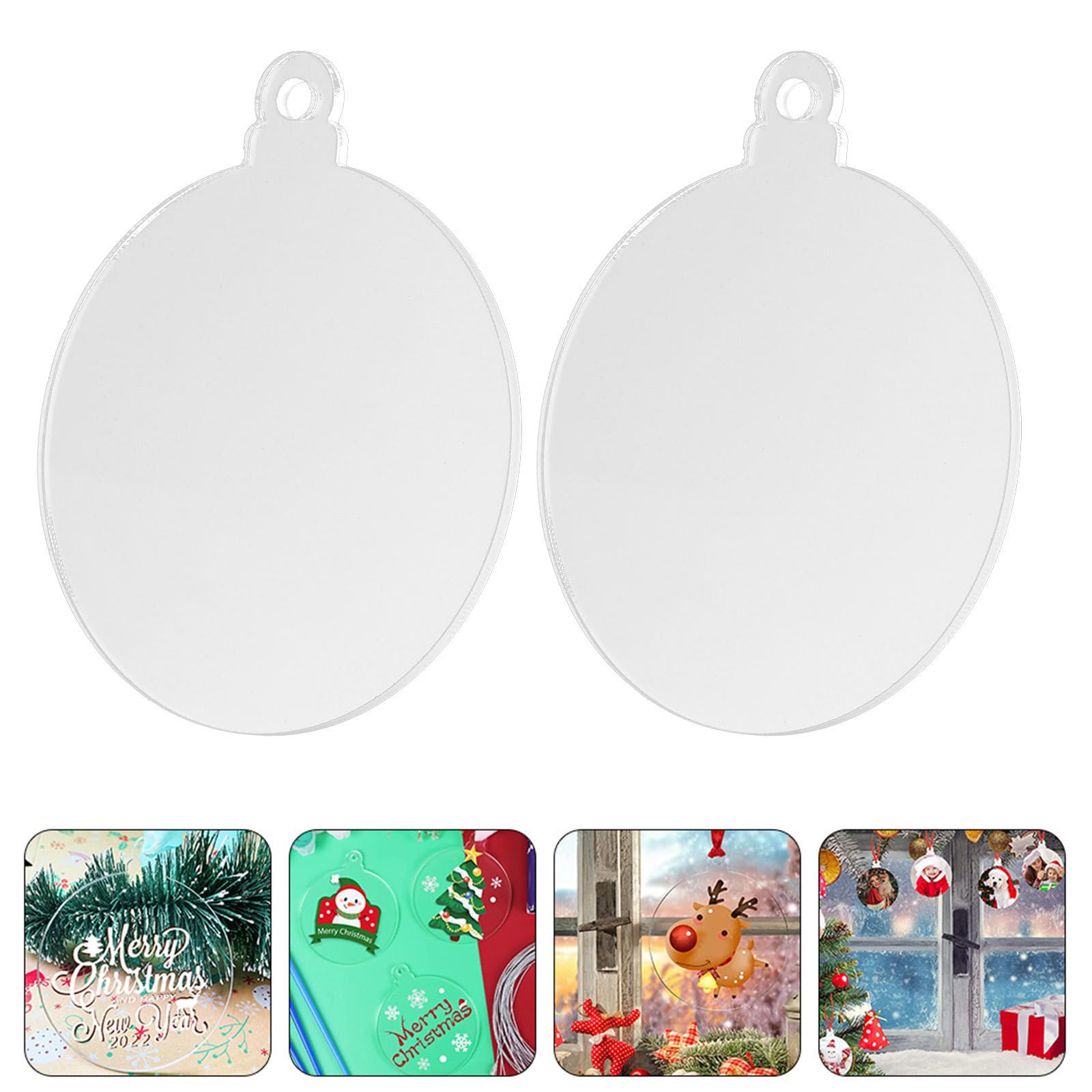TOYANDONA 80 Pezzi Ornamento Natalizio Acrilico Rotondo Bianco per Albero,