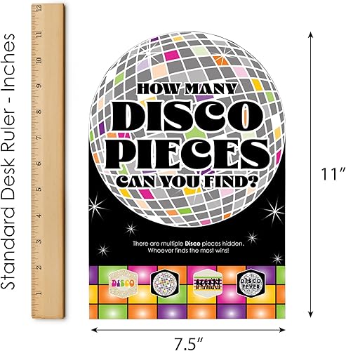 Miniatura 6 de Big Dot of Happiness Disco de los años 70 1970s Disco Fever Party Scavenger Hunt 1 soporte y 48 piezas de juego Ocultar y encontrar juego