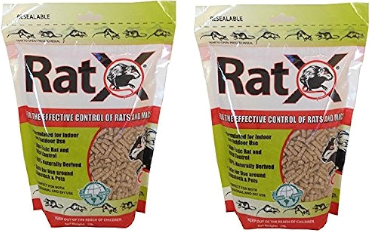 (2 Pack) All-Natural Non-Toxic and Mouse Killer Pellets, 3-Pound Bags