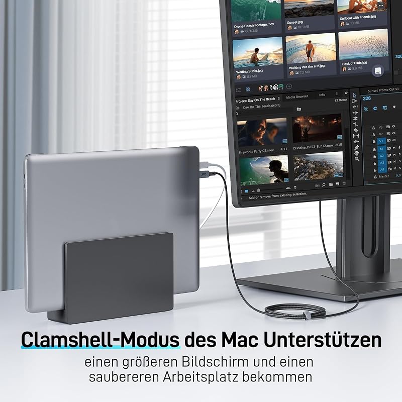 Acer USB-C - HDMI kábel 4K@60Hz, 2m - Thunderbolt 3/4 kompatibilis, alumínium-nylon borítás, iPhone 15/16, MacBook, iPad Pro, Samsung S24 ké