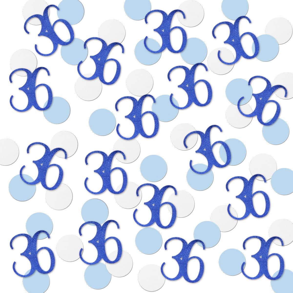 Amazon.com: Blue Glitter 36 Confetti, 36th Birthday Number 