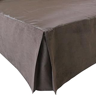 SORRENTO Cache-sommier en daim pour lit d'hôtel King Size / Queen / Lit double avec hauteur de 38,1 cm Café
