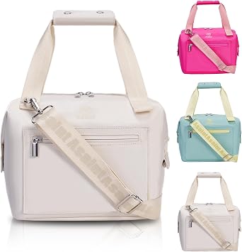 Lunch Bag for Women Adults, Large Insulated Lunch Bag with Zipper and Strap, Durable & Reusable Large Lunch Tote Bags for School, Work, Travel, Picnic Outdoor and Beach
