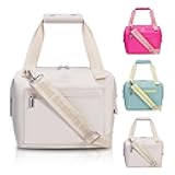 Lunch Bag for Women Adults, Large Insulated Lunch Bag with Zipper and Strap, Durable & Reusable Large Lunch Tote Bags for School, Work, Travel, Picnic Outdoor and Beach