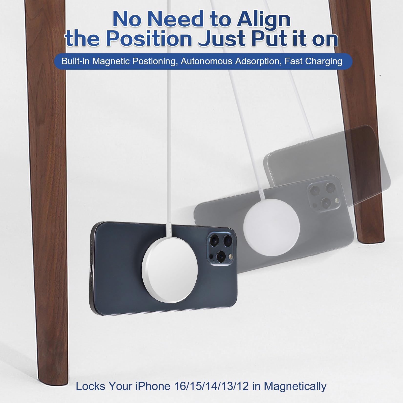 Magnetic Wireless Charger for iPhone 16 15 Wireless Charging,Fast Mag-Safe Charger 2Pack 6FT with Apple USB C Charging Block for iPhone 16 Pro Max/16Pro/15 Pro/16/15/14/13/12/Plus/AirPods 3/2/Pro 2