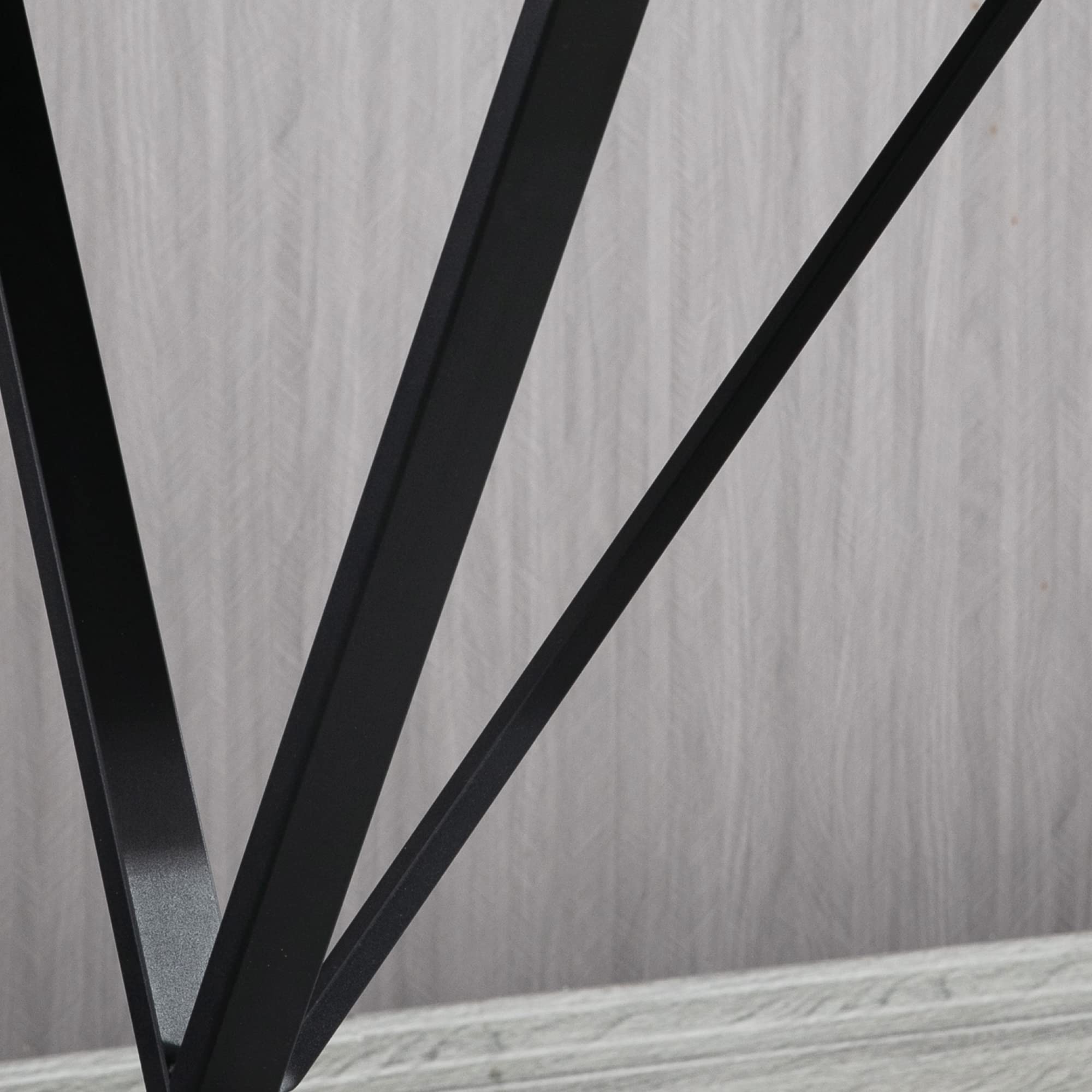 HOMCOM Mostrador de Bar Moderno de Estilo Industrial, Mesa Alta de Cocina Efecto Mármol en Madera y Acero, 120 x 60 x 102 cm, Negro