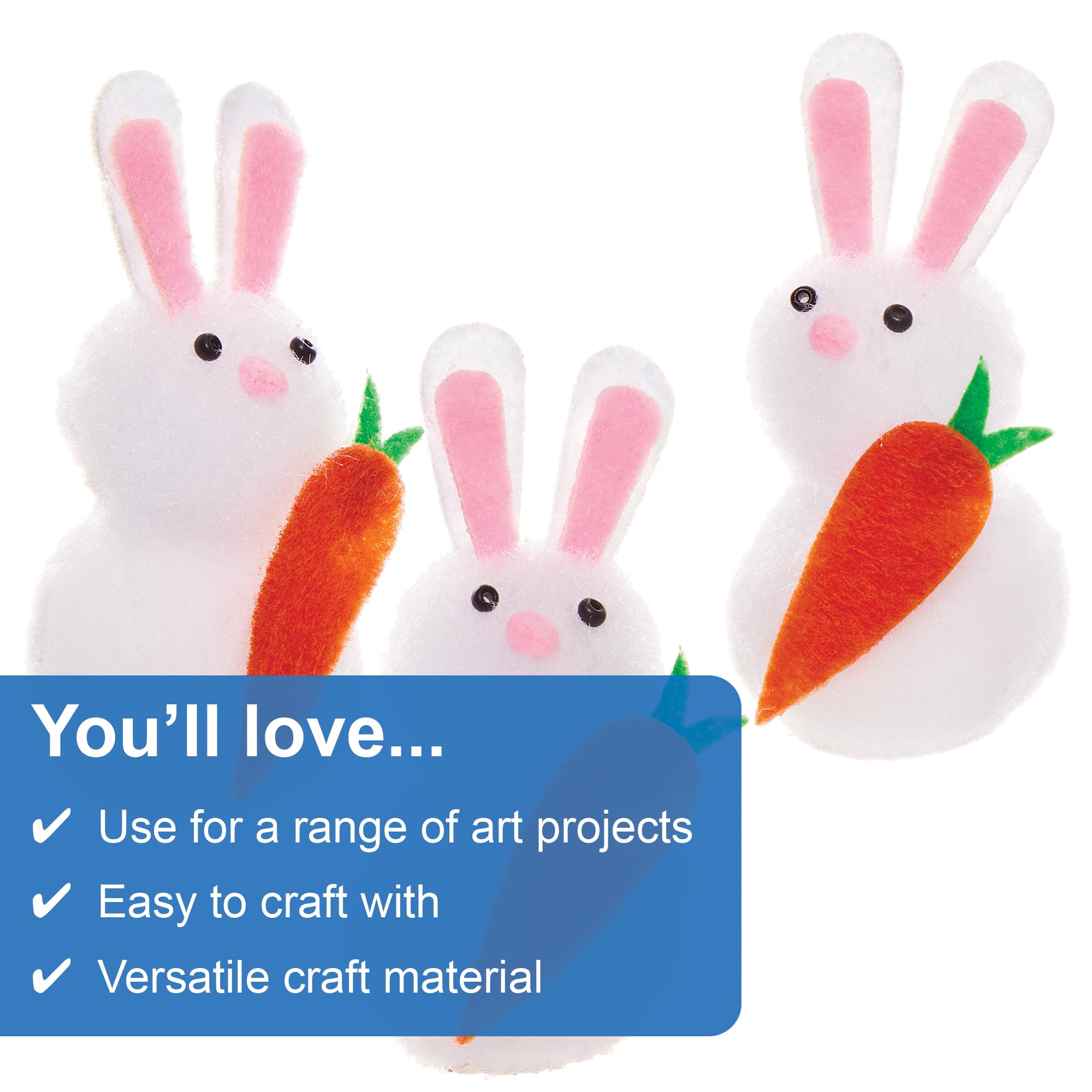 Baker Ross FX963 Pom Pom Bunnies - Pack of 12, Easter Embellishments for Crafts, Multicolour, 14 x one size - Image 3