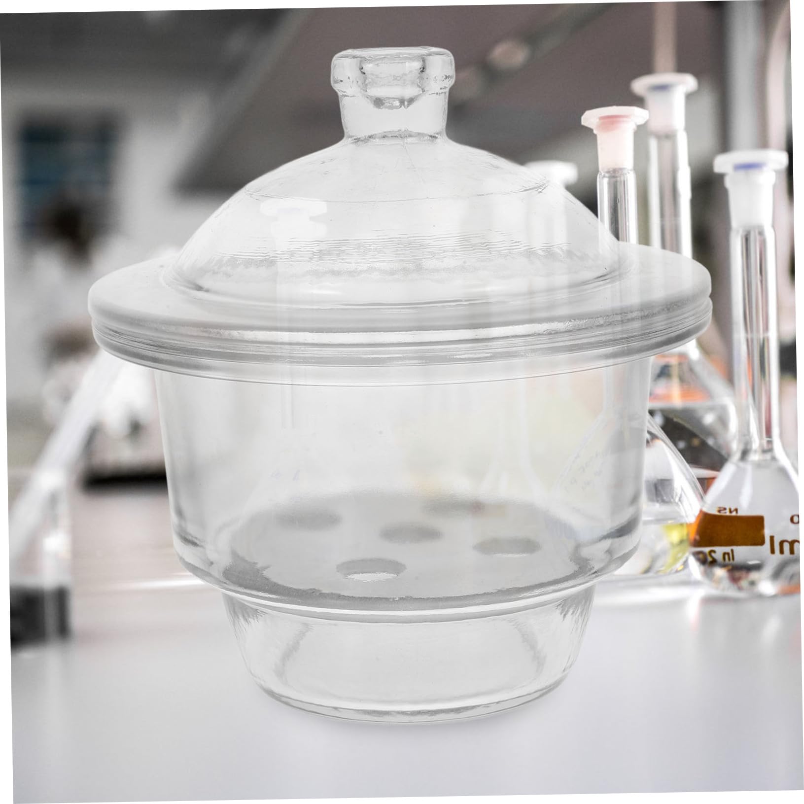 Ciieeo Trocknerflasche und Leicht zu Tragendem Design Glas Vakuum Exsikkator mit Bequemer Bedienung für Labor und Präsentationen