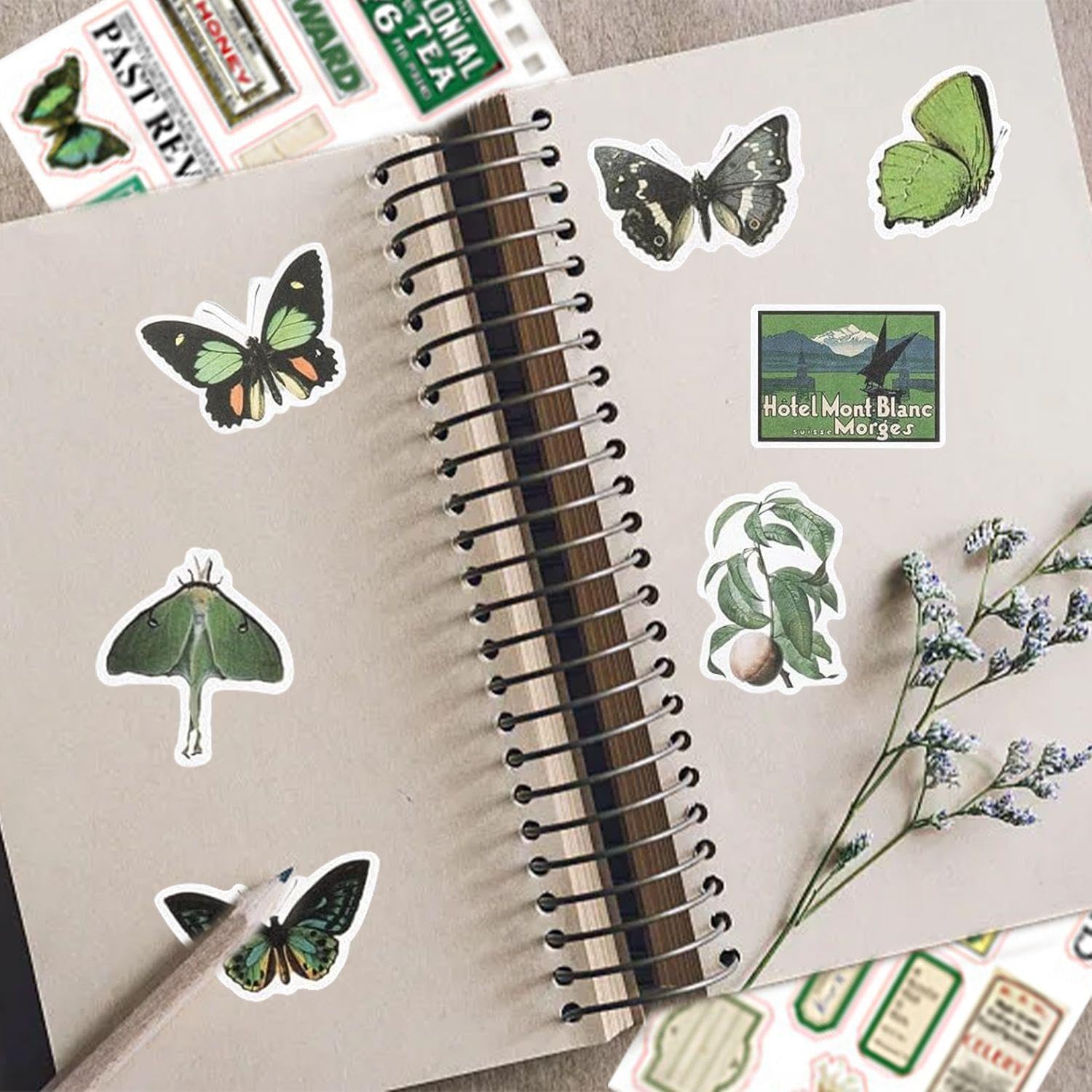 EOWVISN 50 Retro Stickers, Decorative Stickers, Diy Decorations, Exquisite Stickers for Decorating Diaries Scrapbooks, Calendars, Etc - Image 4