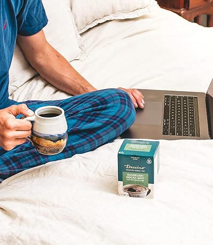 Vista 31 de Teeccino Té de hierbas de diente de león, nuez de vainilla, sin cafeína, prebiótico, sin gluten, 3 veces más hierbas, 25 bolsas de té