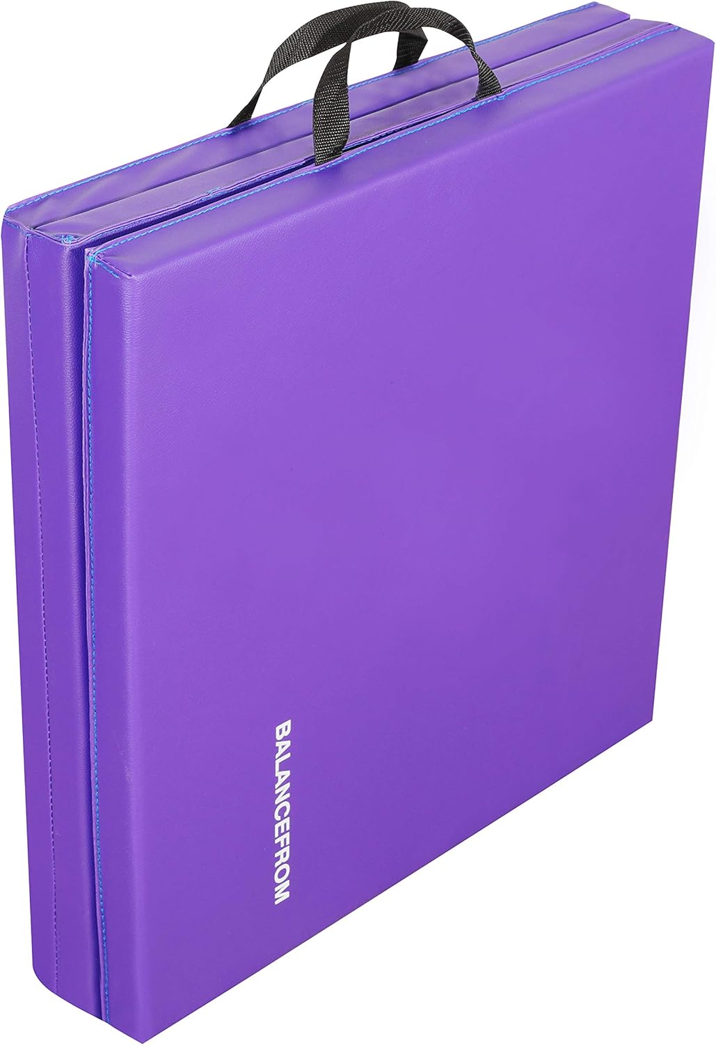 BalanceFrom 6x2 Feet 3-Panel Folding Gymnastics Mat – 1.5-Inch Thick Pad with Vinyl Surface and Carrying Handles for Tumbling, Yoga, Pilates, Home Workouts, and Martial Arts