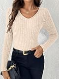 Comfortable Stylish V Neck Long Sleeve Versatile Sweater Women's Tops Autumn Winter