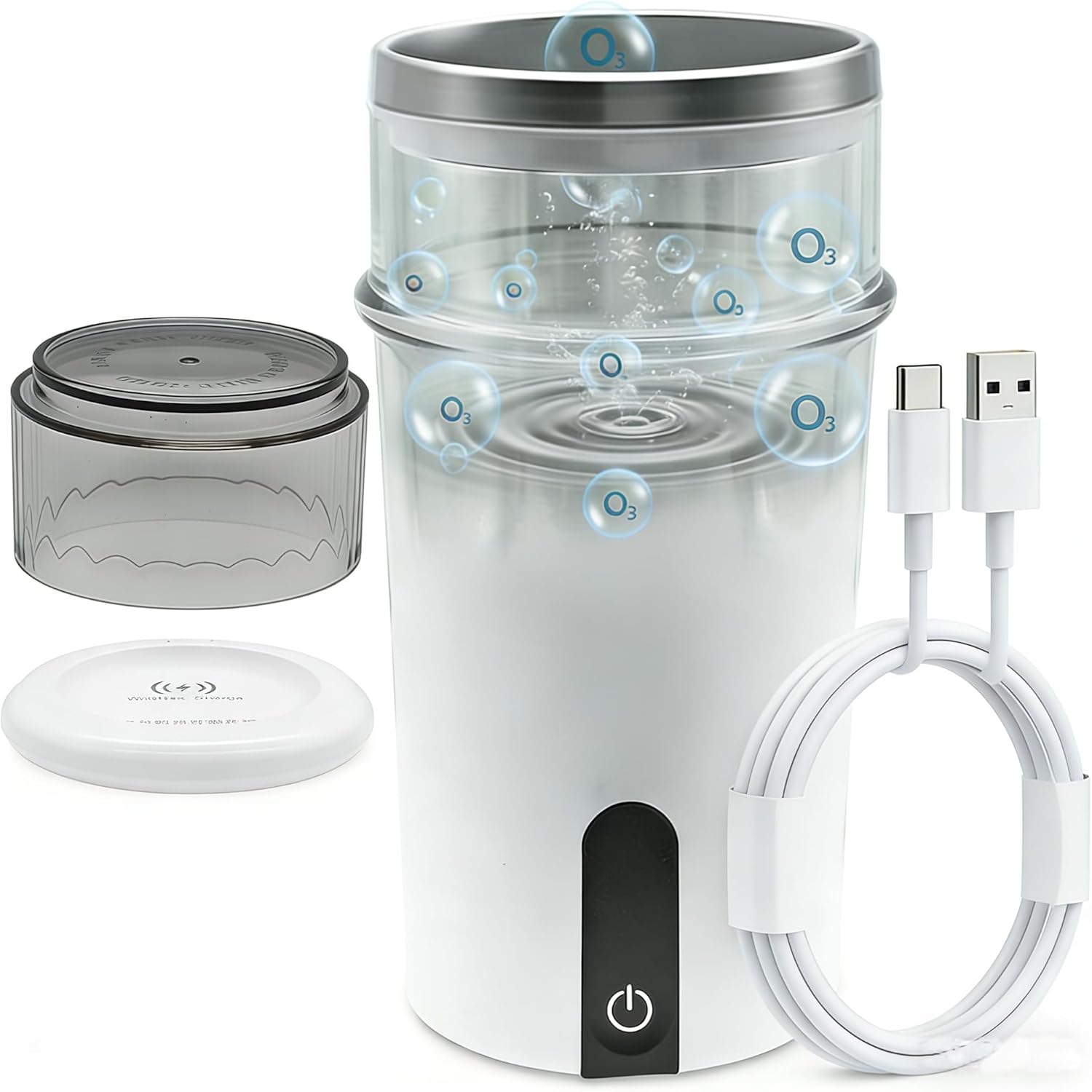 Portable Ozone Hydrogen Water Dispenser – O3 Generator Mouthwash Cup, Automatic Multi-functional Purified Mouthwash Cup for ozone water Oral Care, Rechargeable Ozone Water Purification Cup Ozone Water