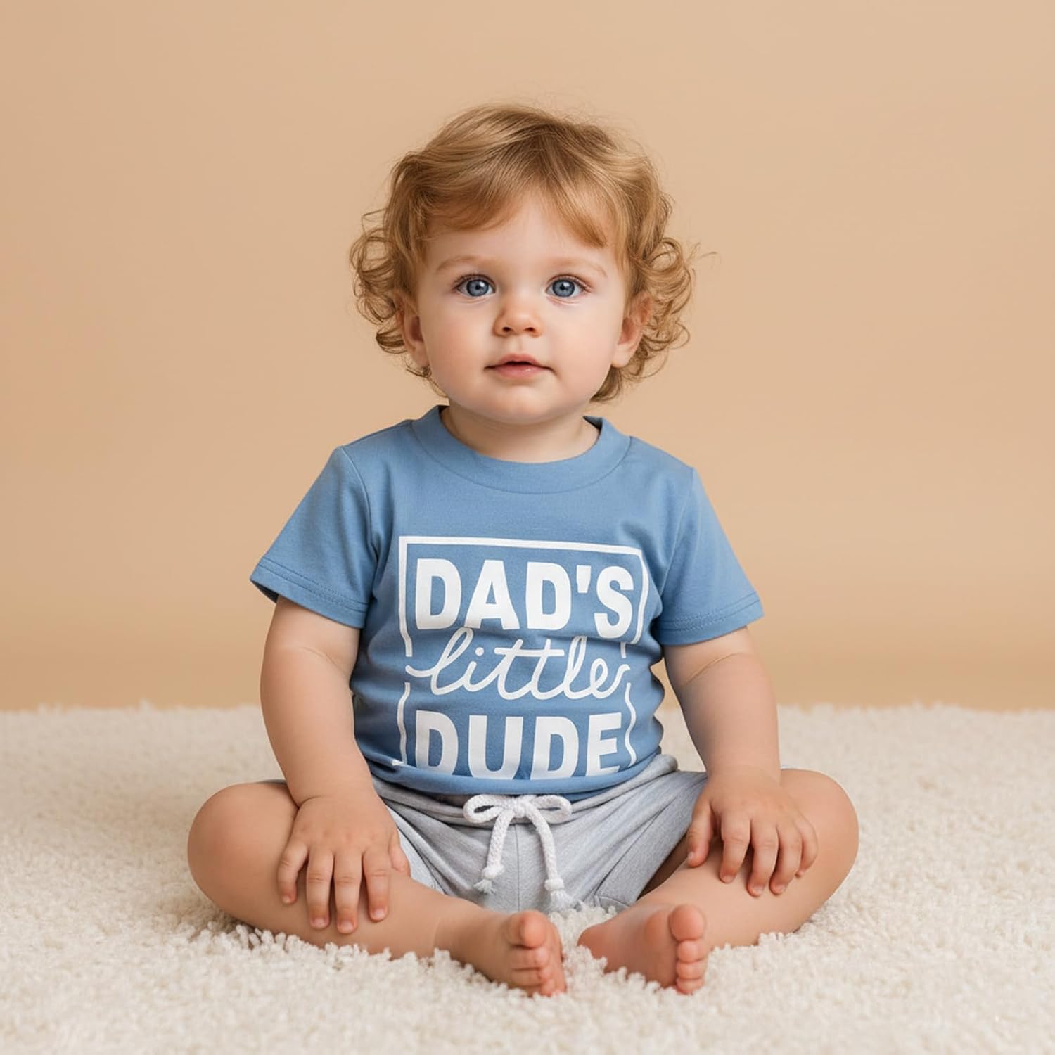 Kupretty Toddler Baby Boy Summer Clothes Letter Graphic Short Sleeve Shirt T-Shirt Tops + Casual Shorts Outfit Set - Image 2