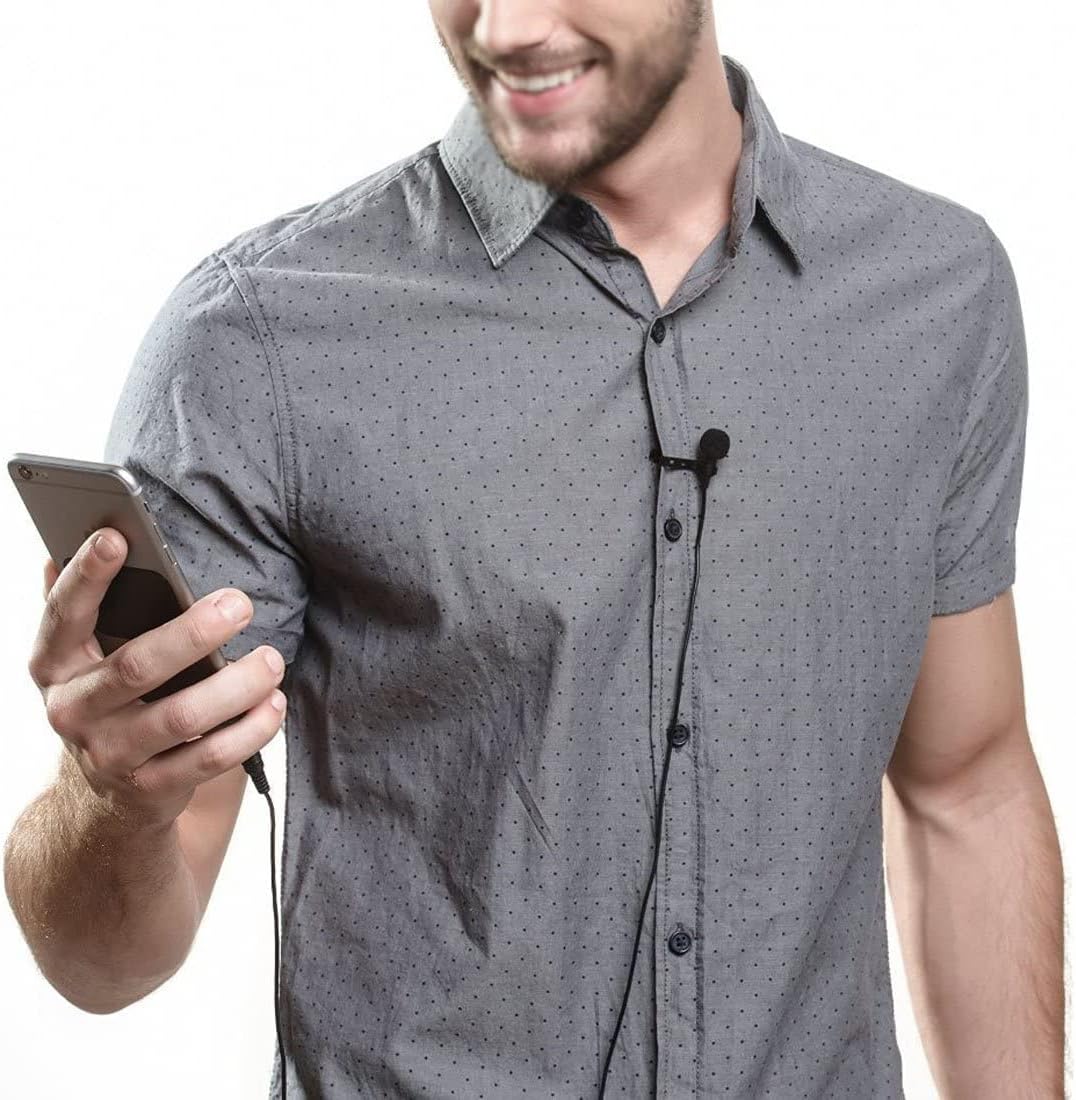 Gyvazla 3.5mm Lavalier Omnidirectional Microphone for iPhone & Android and Other Mobile Device