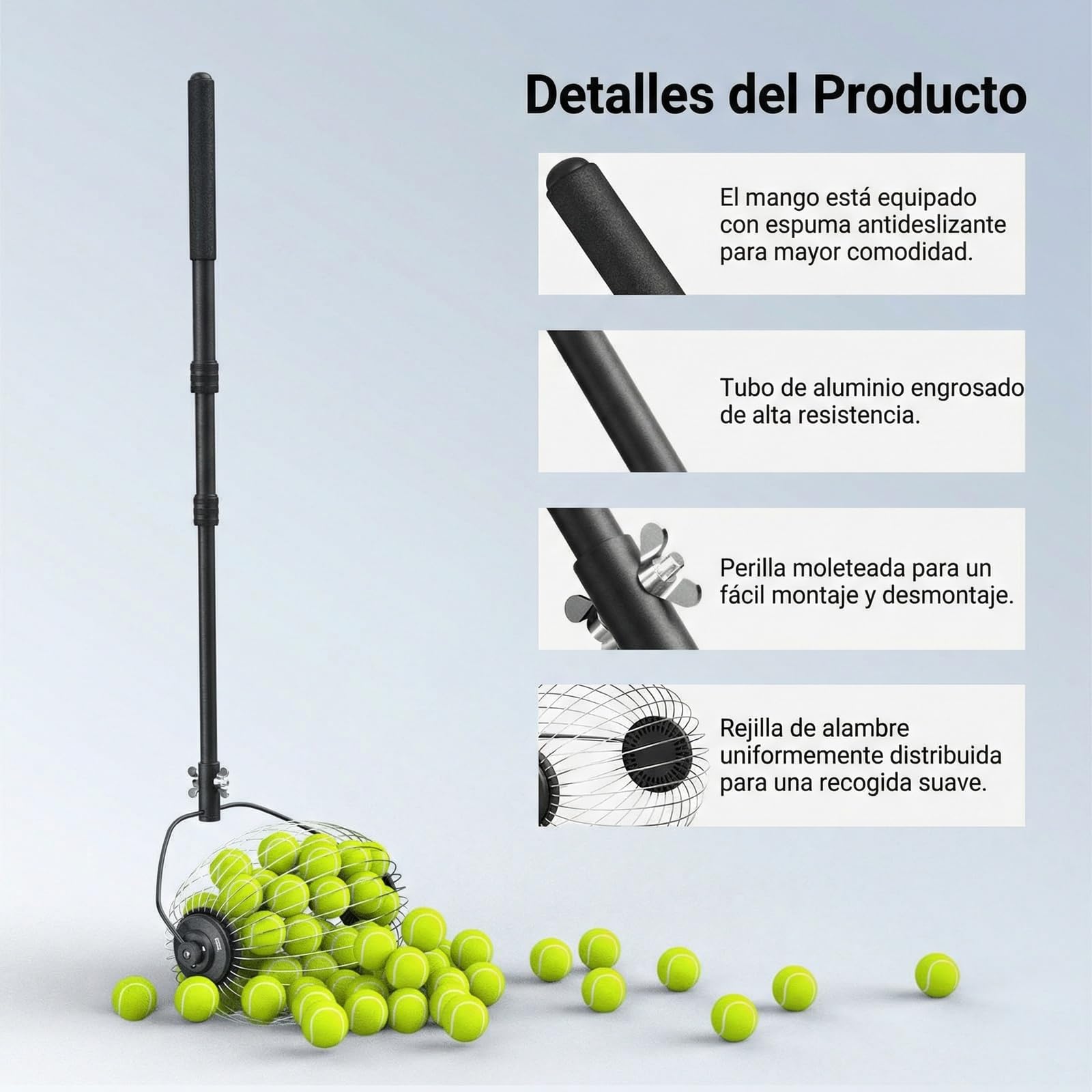 NEEWER TB01S Golf Ball Pickup Telescopic 30-58 Inch Hopper Picker Upper for 40 Balls Trainer Accessory