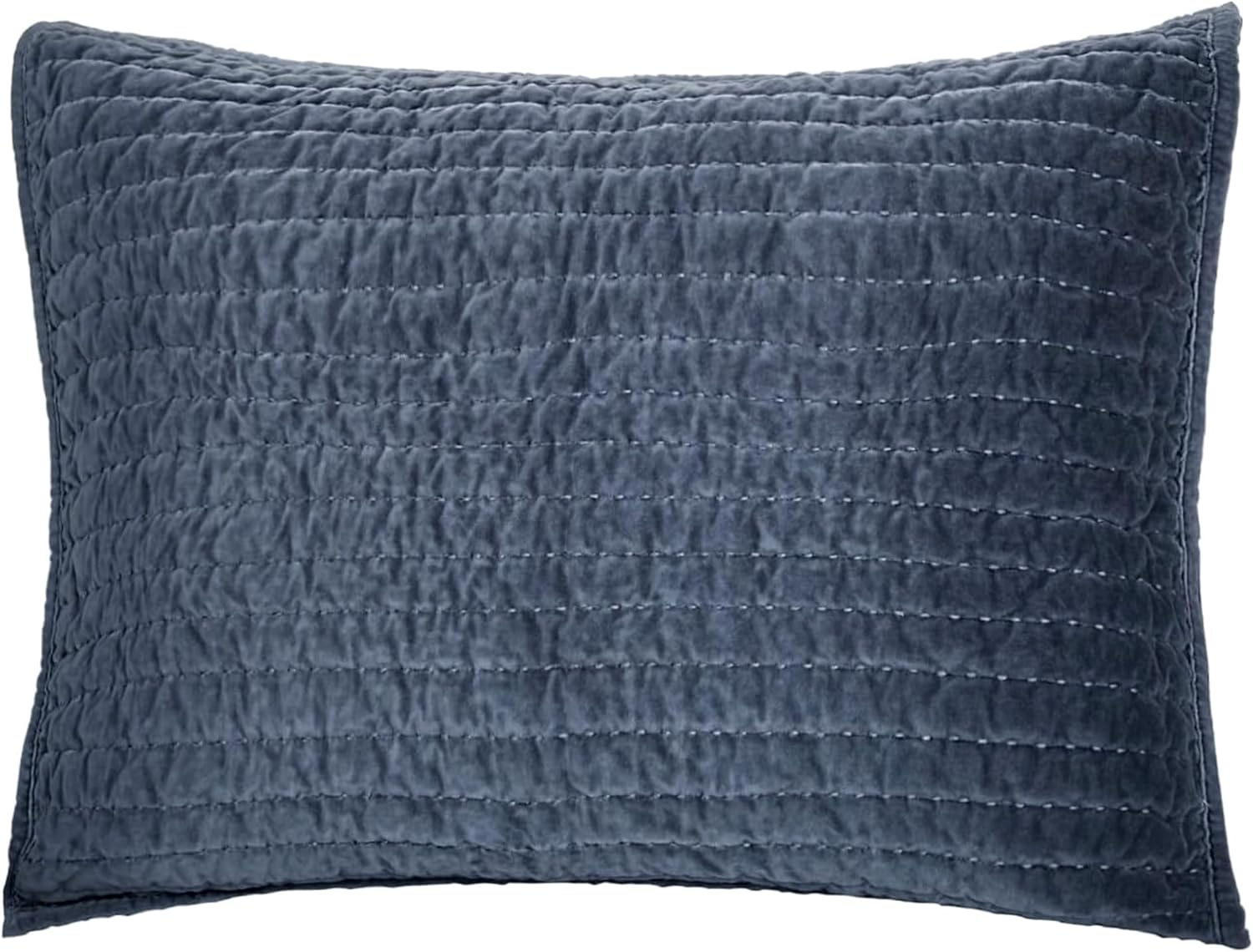 ELEGANT LIFE HOME Bed Pillow Sham Royal Cotton Velvet Pic-Stitch Standard Pillow Sham - 20'' x 26'', Dusty Blue, 1 Piece