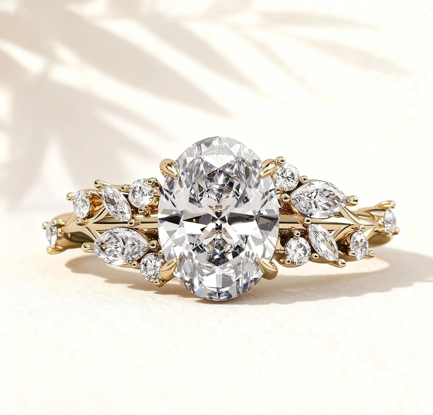 IGI CERTIFIED Oval Cut Diamond Engagement Ring 10K 14K 18K Solid Gold 1.0-3.0 CT Oval Lab Grown Diamond Ring for Women D Color, VS1-VS2 Clarity