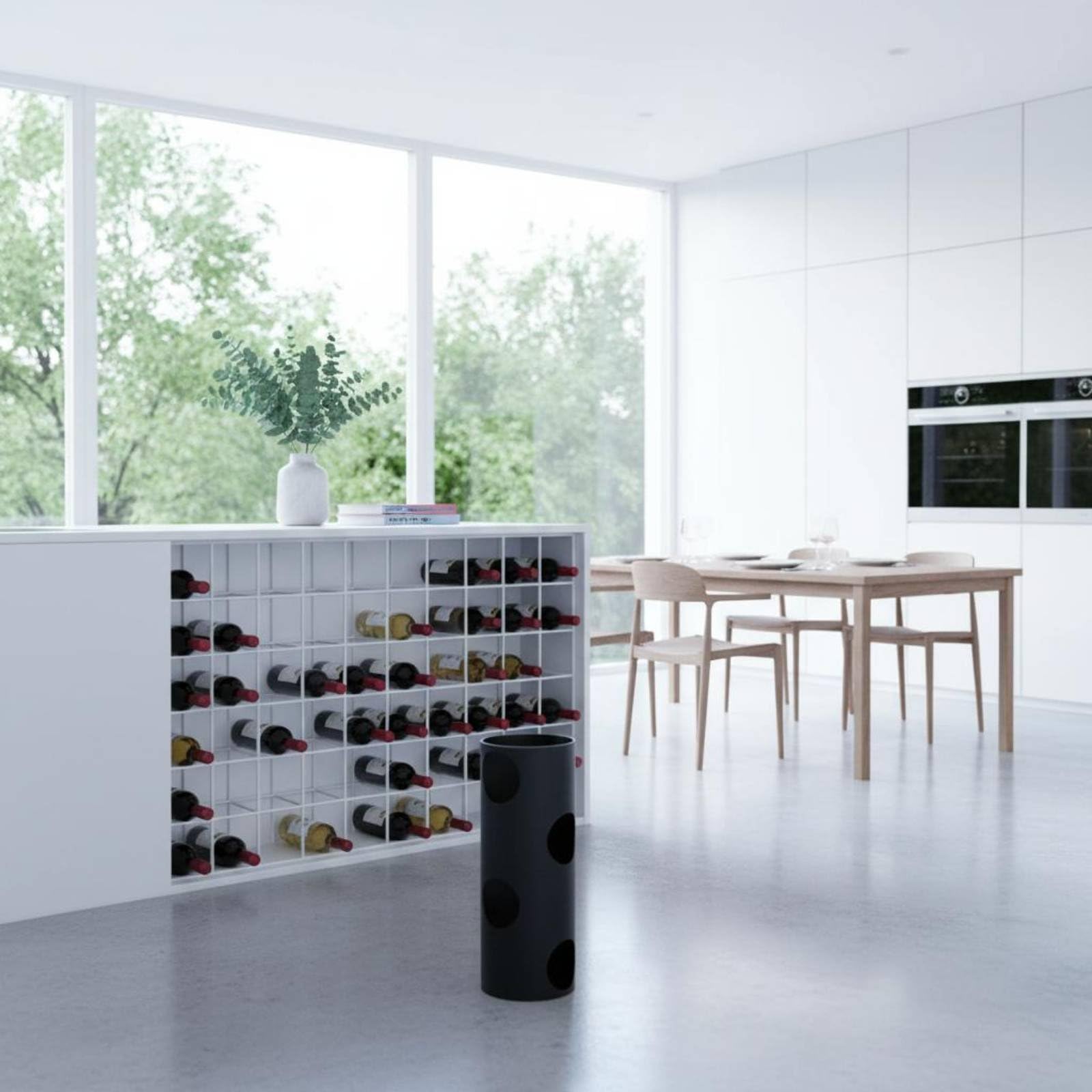 Botellero de Vino Soporte Estante Organizador Exhibidor de Metal Diseño Moderno Que la Decoración y la Exposición Adecuado para Cocina Sala Restaurante, Negro