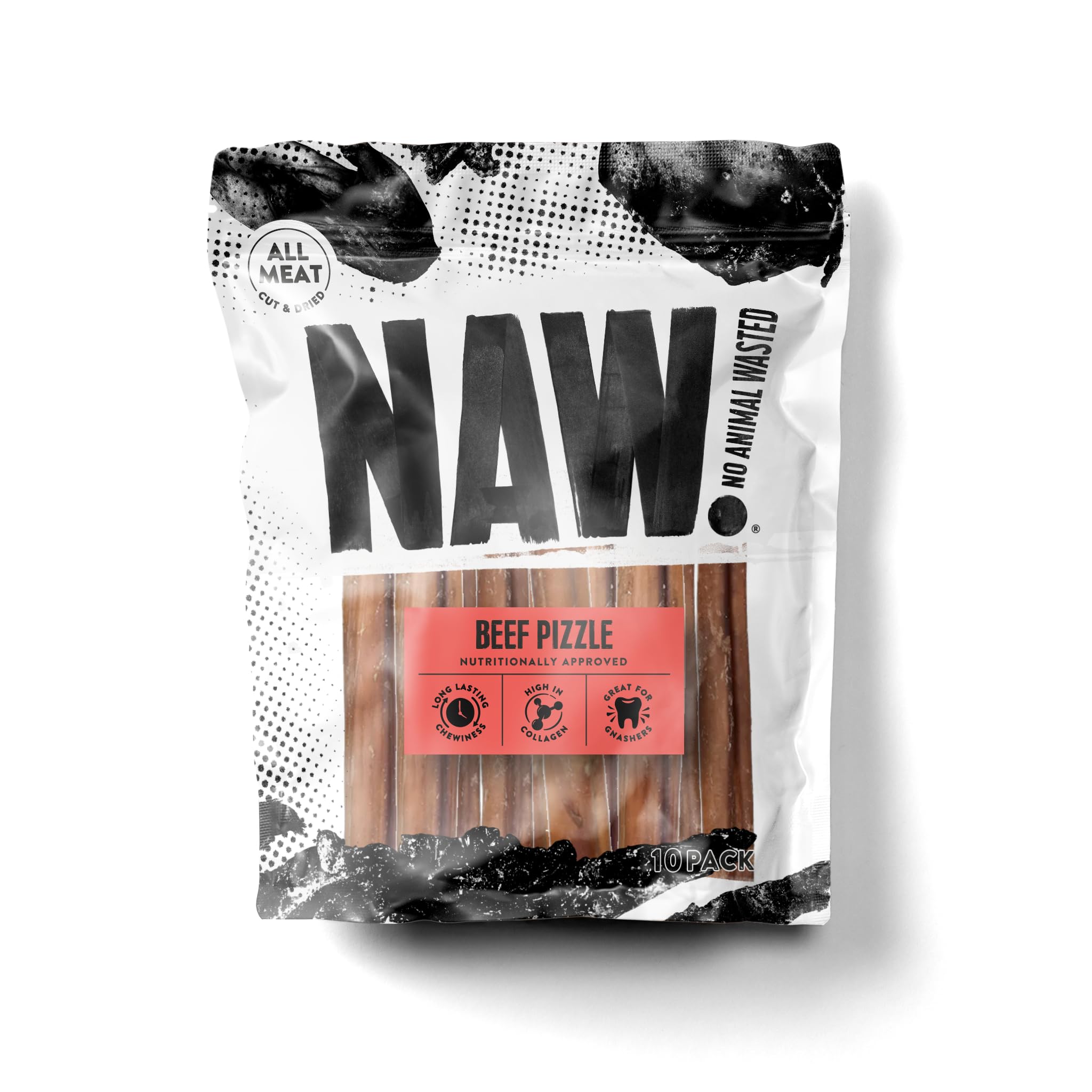 NAW Beef Pizzles For Dogs, 10 Pieces. Premium Pizzle Dog Chews, 100% Beef.