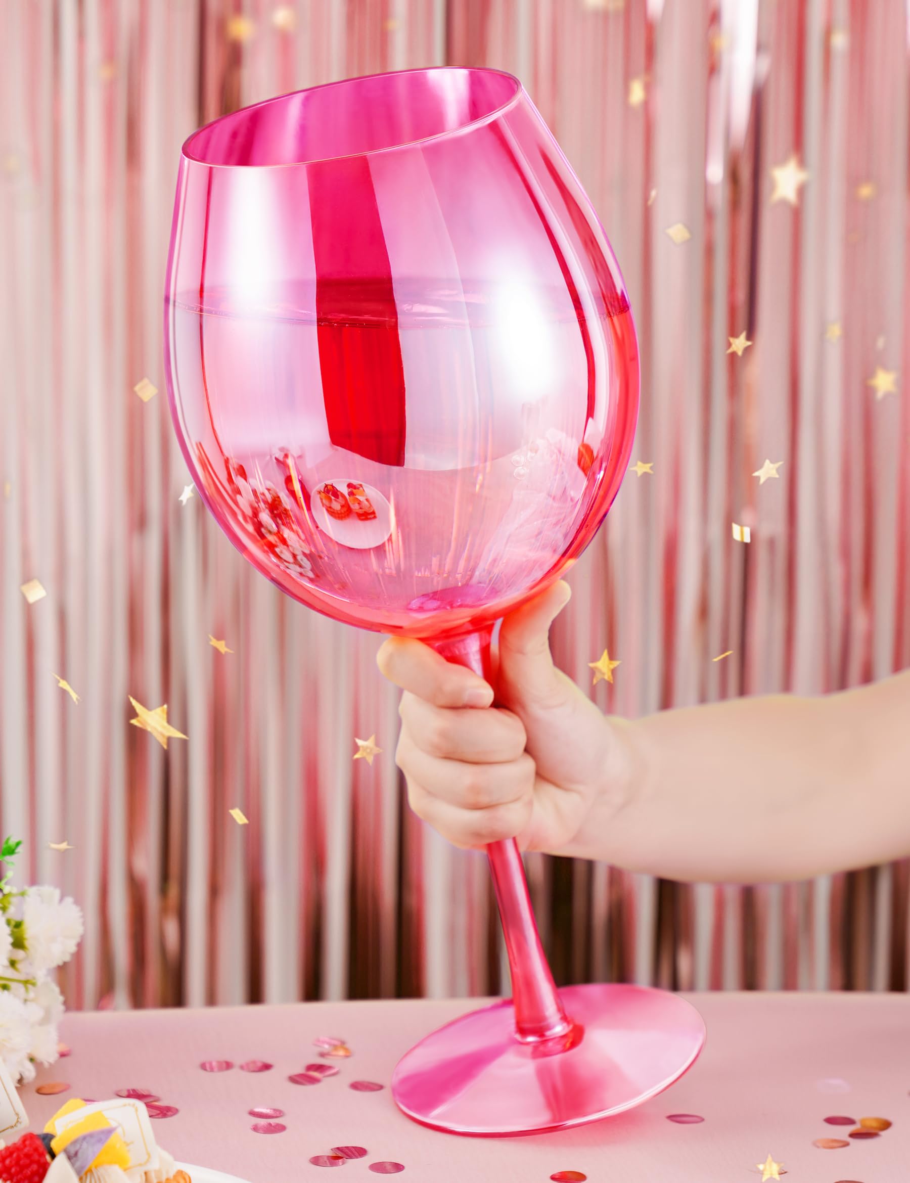 Amazon.com | NiHome 100oz Pink Giant Wine Glass, Large Capacity