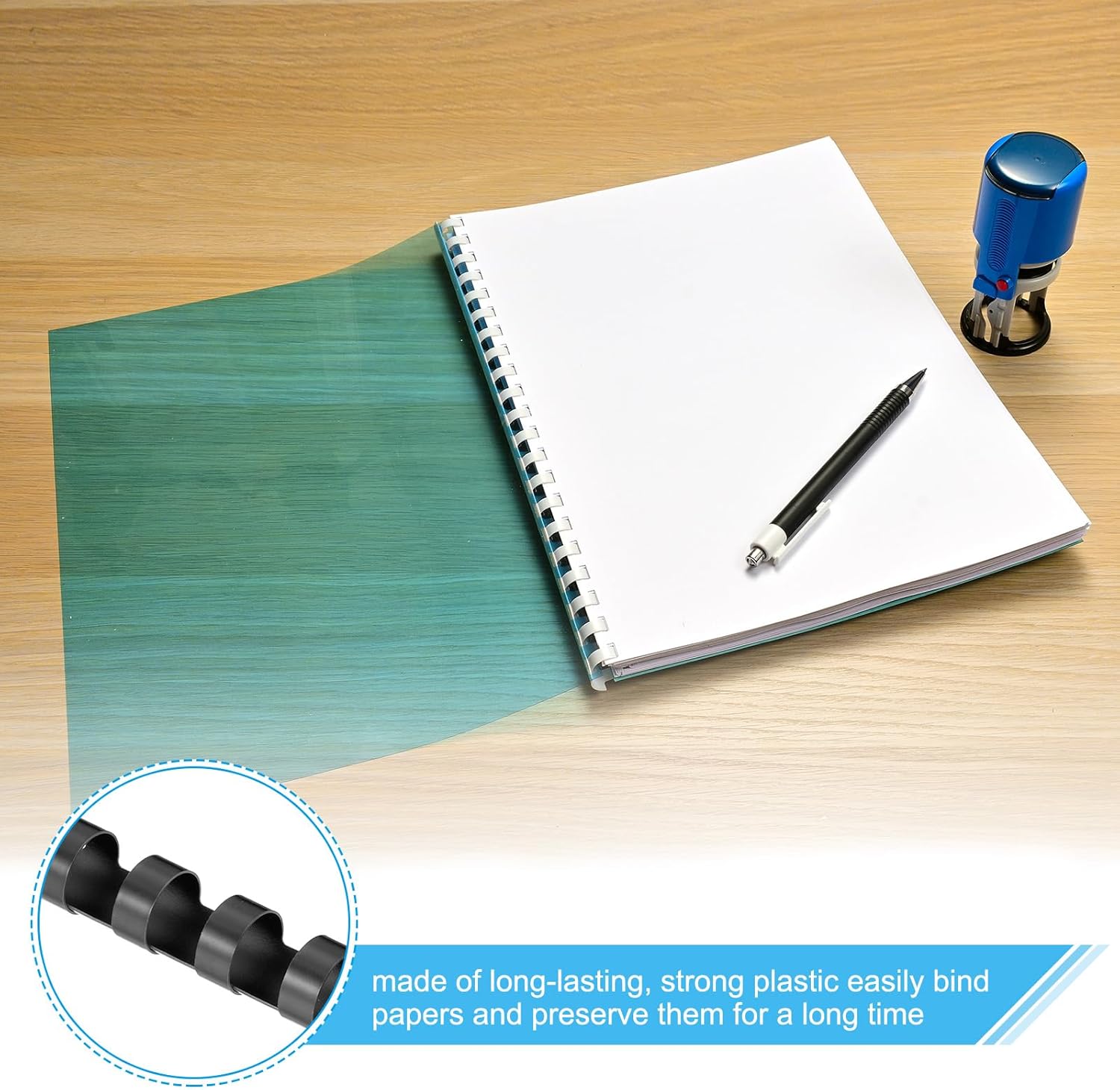 PATIKIL 12mm (1/2") Plastic Binding Combs, 100 Pcs 21 Rings Comb Binding Spines 90 Sheet Capacity Letter Size for Binding Paper Sheets, Red