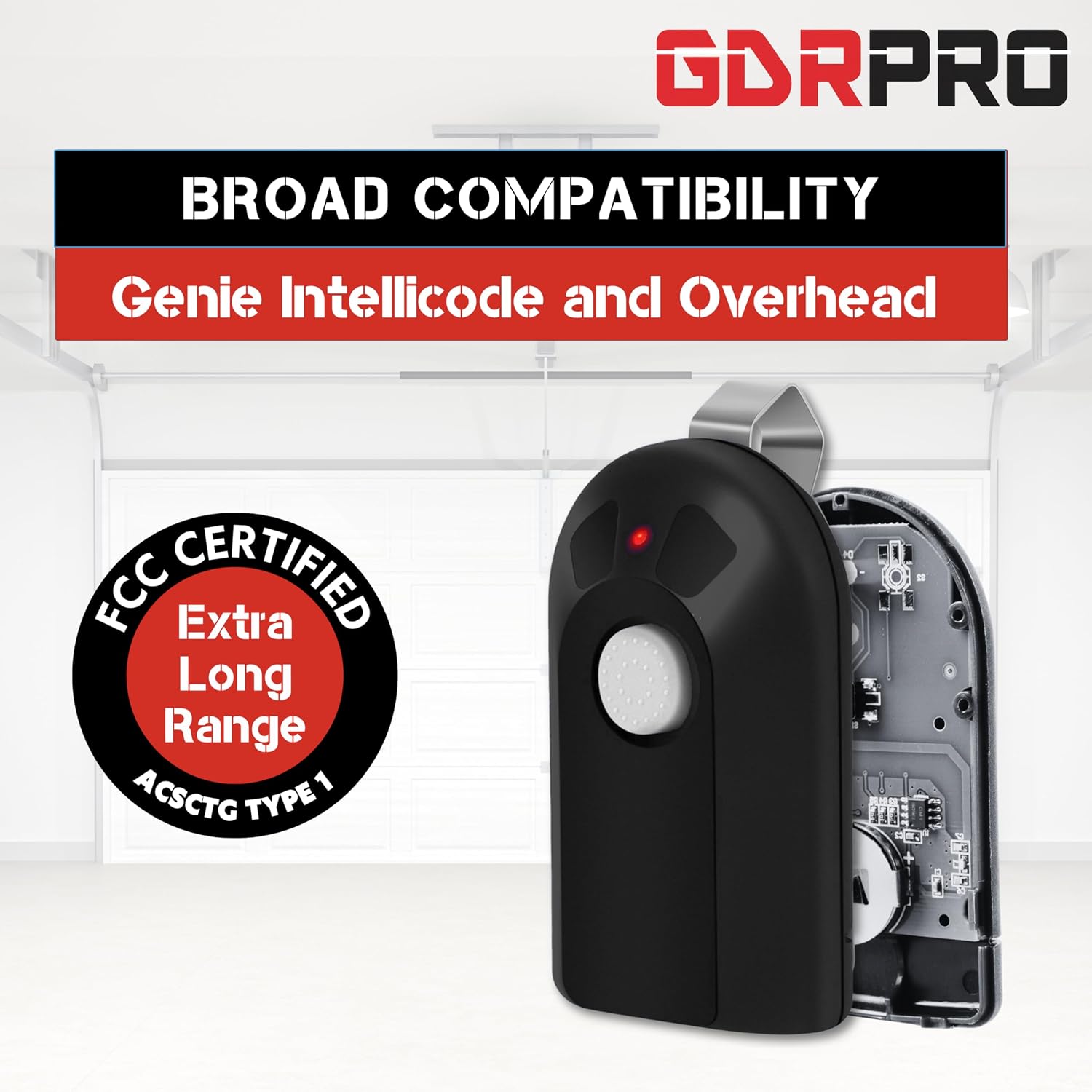 2X for Genie ACSCTG Type 1 Button Remote, GIT-1 Genie Intellicode Garage Door Opener Remote Replacement, Overhead Door Compatible, 390MHz