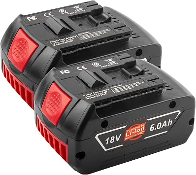TREE.NB 2 Packs BAT609 6000mAh 18V Lithium Battery Replacement for Bosch 18V Cordless Power Tools BAT609 BAT609G BAT610G BAT611 BAT612 BAT618 BAT618G BAT619 BAT619G CCS180B 2607336169 17618 17618-01