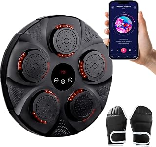 Music Boxing Machine Home Wall Mount Music Boxer Electronic Smart Focus Agility Training Digital Boxing Wall Target Punching Pads Suitable for Home Exercise (Color : Black)