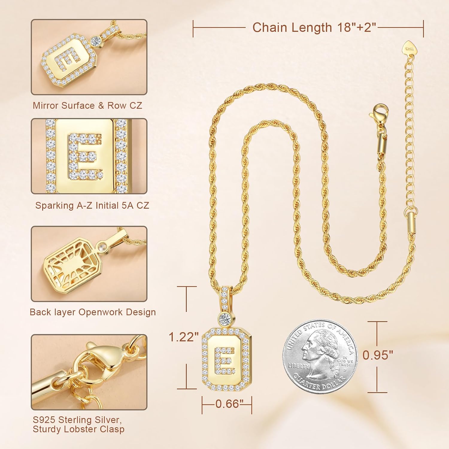 Meeshi Gold Initial Necklaces for Women, Gifts for Her Birthday Gifts Women Anniversary for Wife Birthday Gift ideas, 24K Gold Filled Gold Letter Necklace for Women's Jewelry Gifts with Rope Chain