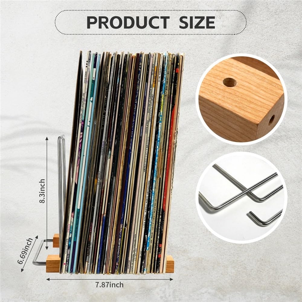Scaffale per CD, supporto per LP in legno, supporto da tavolo per dischi in vinile e CD, organizer decorativo per la casa e scaffale per dischi e oggetti da collezione