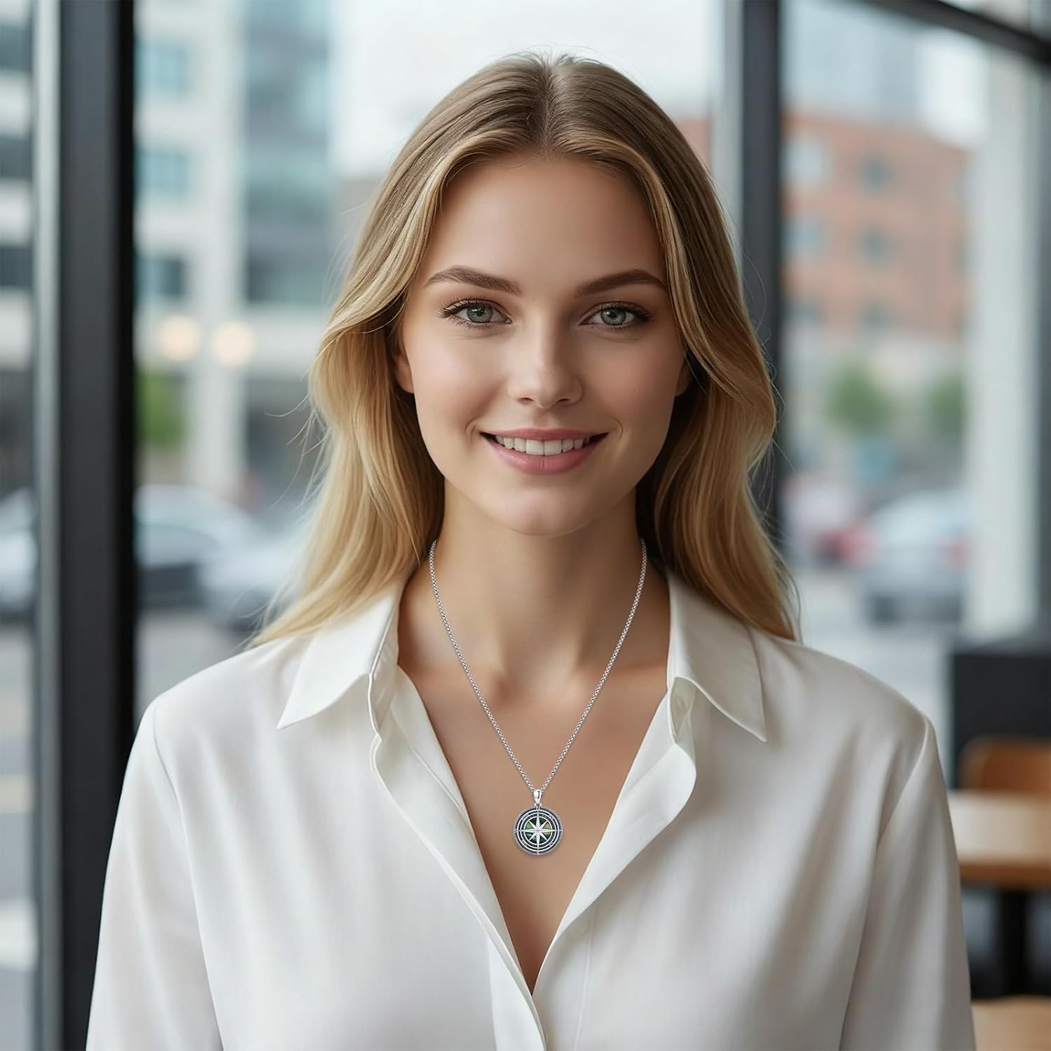 Compass Necklace for Women Men 925 Sterling Silver Travel Pendant Inspirational Graduation Jewelry Gift - Image 4