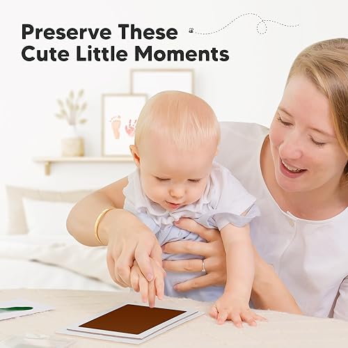 Miniatura 147 de Kit de 4 manos y huellas de bebé sin tinta, almohadilla de tinta sin desorden para recuerdo de recién nacidos, kit de huellas de nariz de perro