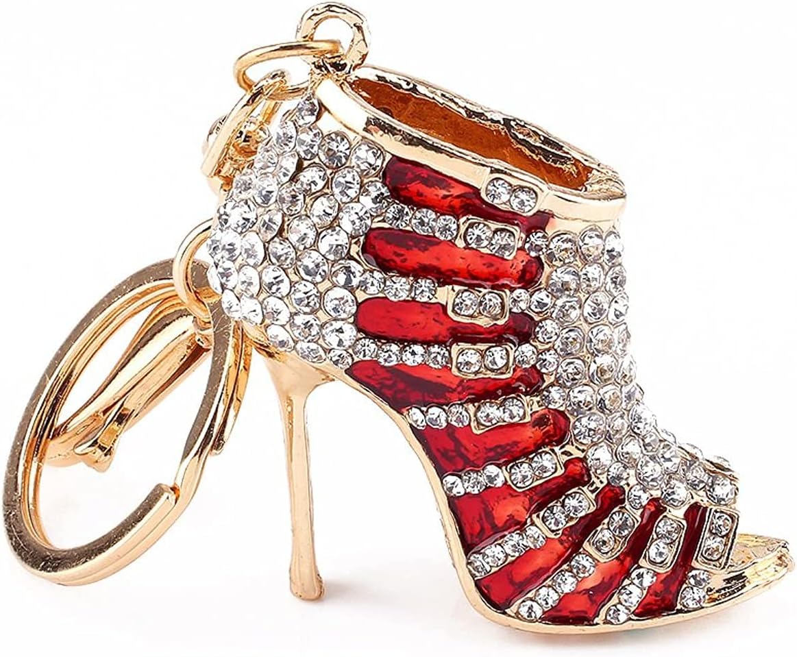 Yosoo Lady Gift Rhinestone Stiletto Keychain Keyring Phone Bag Car Accessories