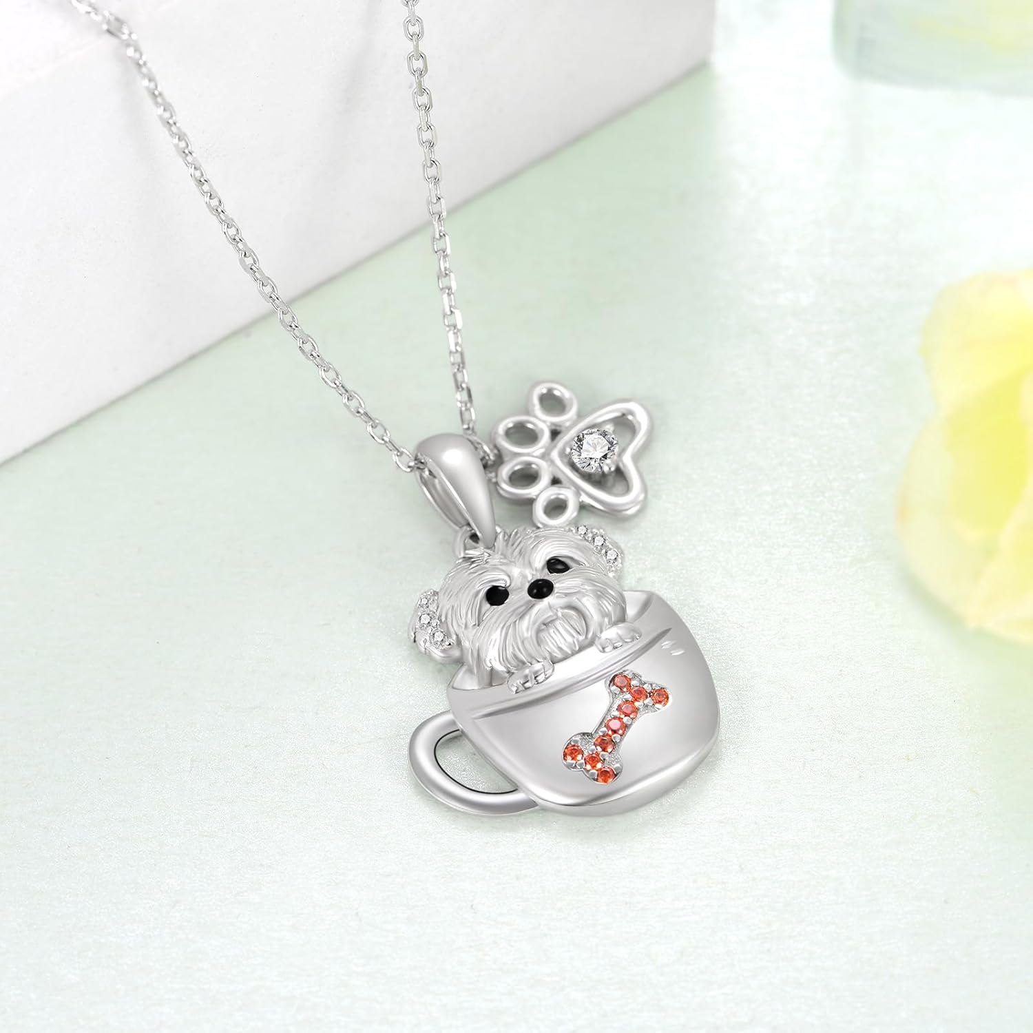 Corgi/Maltese Necklace 925 Sterling Silver Dog Necklace for Girls Women Cute Animal Dog Jewelry Gifts - Image 3