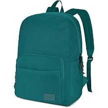 VASCHY School Backpack, Lightweight Bookbag Schoolbag for Boys Girls Casual Basic Simple Rucksack Daypack for Men Women Dark Green