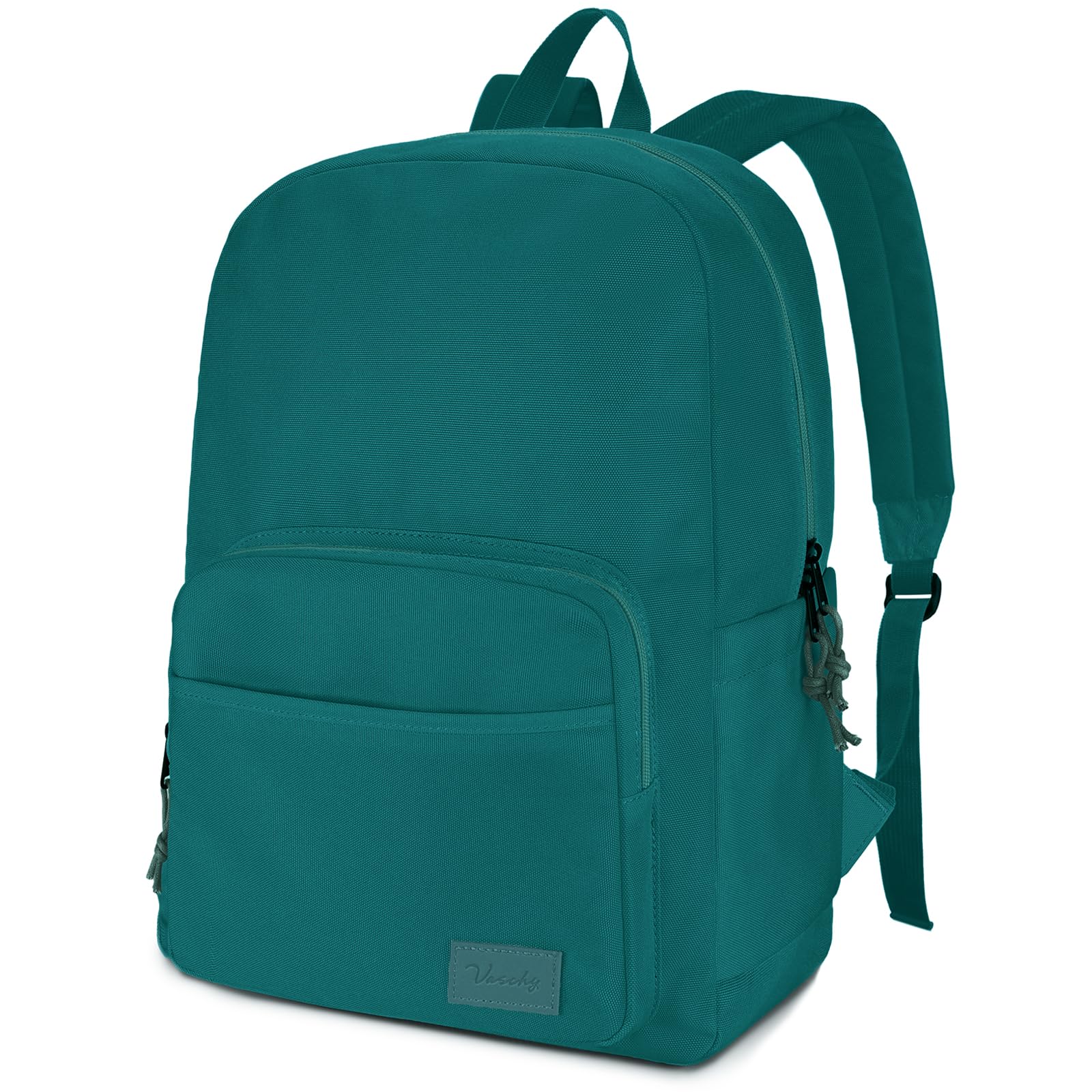 VASCHY School Backpacks, Lightweight Bookbag Schoolbag for Boys Girls Casual Basic Simple Daypack for Men Women Dark Green