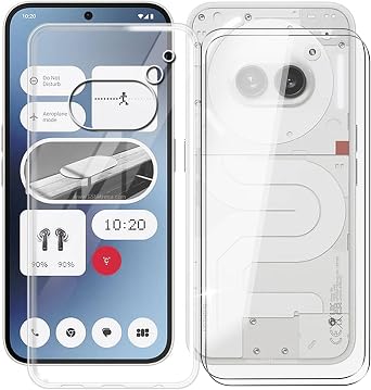Phone Case Nothing Phone 2a Case, with 2 x Tempered Glass Screen Protector, Anti-Scratch Shock-Proof Clear Soft TPU Bumper Cover Ultra-Thin Case for Nothing Phone 2a 6.70" - Transparent