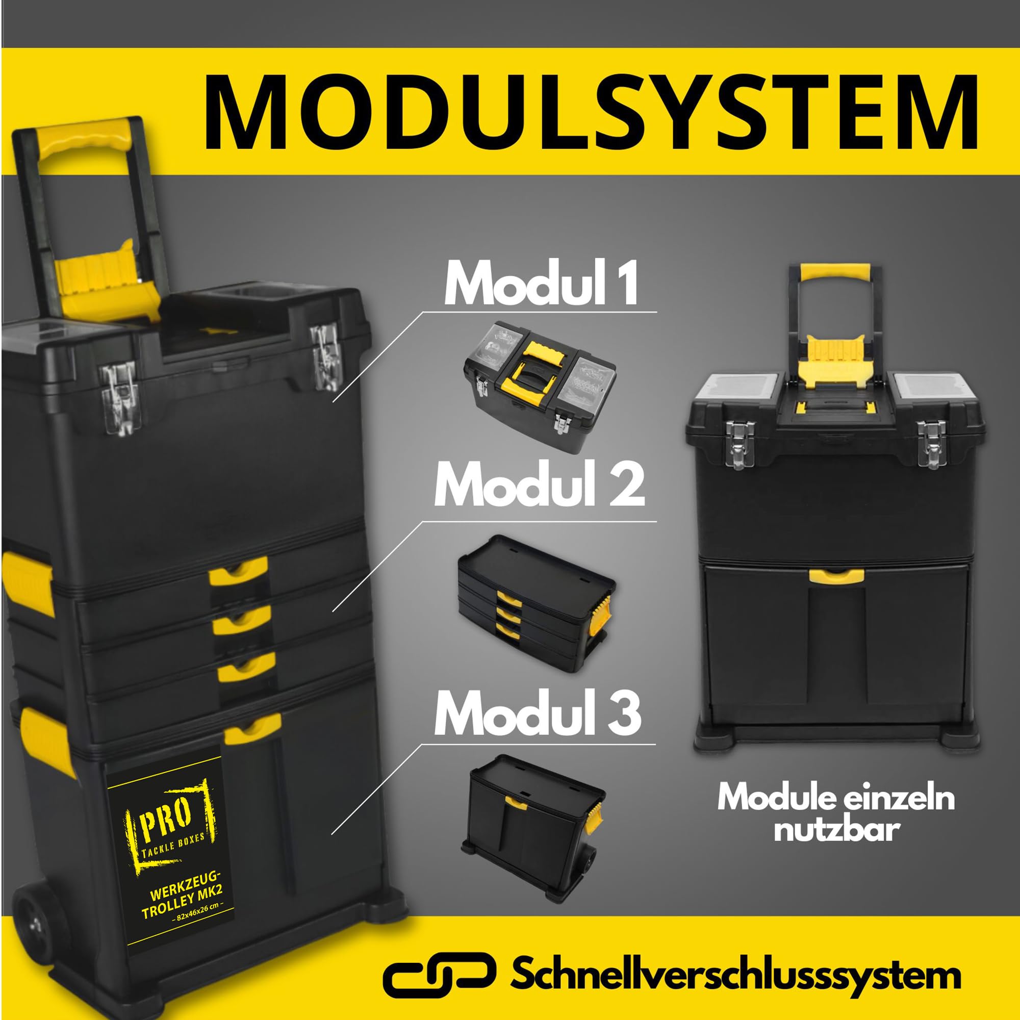Werkzeugtrolley MK1 Modul Werkzeugkoffer mit Rollen