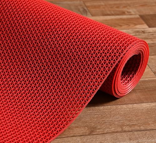 Prisha Cart Rubber Anti Skid & Multipurpose Bathroom Mat | Shower Mat | Carpet | Rugs | Rainmat | Swimming Pool Mat || (Red, 2x3 Feet)