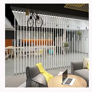 Privacy Screens Columnar Floor to Ceiling Room Divider Wooden Slats Washroom/Balcony/Stairwell/Entrance Privacy Screen Simple Modern Entrance Restaurant Office Decor(White,Height 210CM/82.6IN/6.88FT)