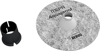 MEPA Aquaproof Manschetten-Dichtset (2 x vlieskaschierte Dichtmanschetten inkl. Einschubtool, selbstklebend, für Armaturenanschlüsse G ½, Rundausschnitte Ø 35–50 mm, nach DIN 18534) 180093