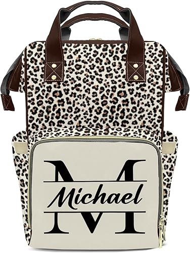 Miniatura 9 de Mochila de pañales personalizada para madres con nombre, bolsa de lactancia personalizada, bolsillos aislados y bolsa de viaje casual para niñas