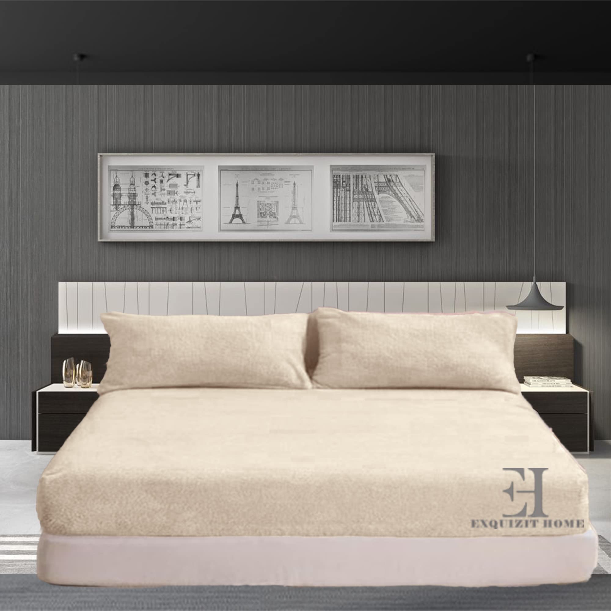 EXQUIZIT HOMEยฎ Teddy Fleece Extra Deep Fitted Sheet 30cm, Super Soft Teddy Bear Thermal Fitted Bed Sheet