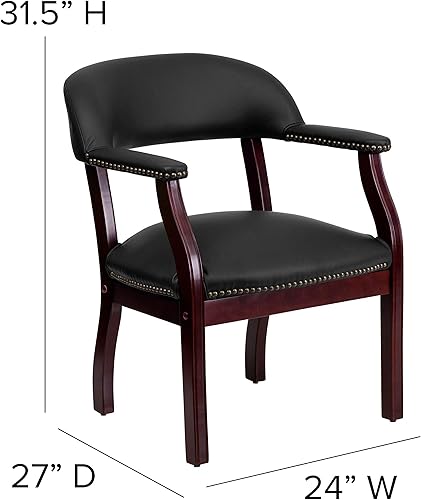Vista 3 de Flash Furniture Diamond Black LeatherSoft Conference Chair with Accent Nail Trim