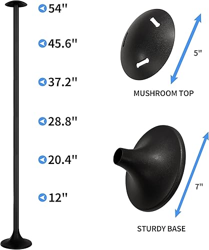 Miniatura 10 de NEXCOVER Soporte de aluminio para cubierta de barco, altura ajustable de 37 a 67 pulgadas, soporte de extensión de 2 etapas para Jon, Pontón y más