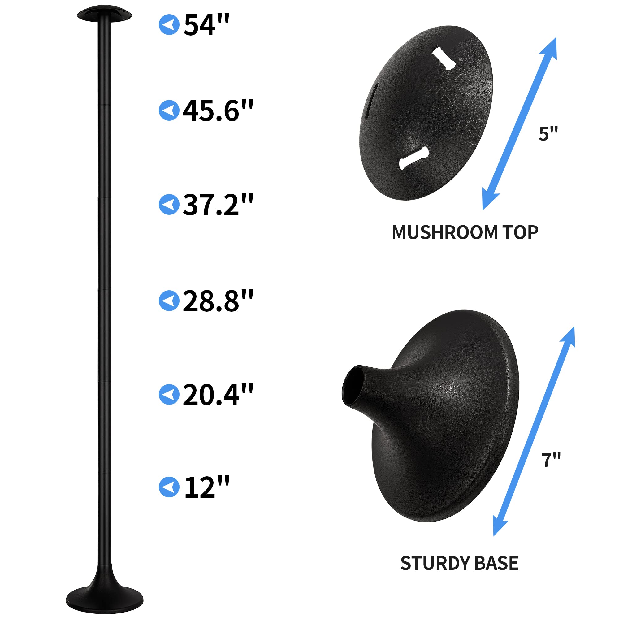 2x Höhenverstellbare Bootsabdeckungs-Stützstangen – Von 30,5 Bis 137,2 Cm