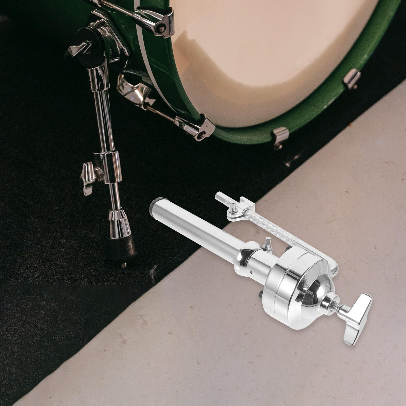 PRETYZOOM Supporto Batteria Singolo in Lega di Zinco Staffa Compatta per Tom e Cassa Resistente per Musicisti Principianti e Studenti